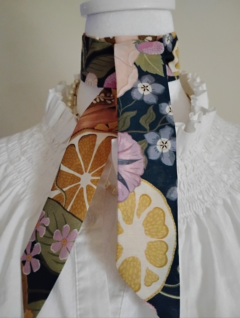Liberty Art Fabric Tana Lawn Super Skinny Scarf Jillie Colorful Botanical Floral - Picture 4 of 10